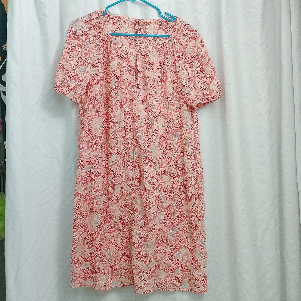 TORY BURCH Short Gauzy Summer Shift Dress in Melon Emmerentia